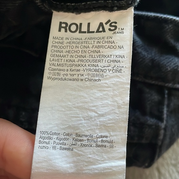 Rolla’s Heidi High Rise Loose Straight Jeans Women’s Size 27 Cropped Black - Picture 9 of 10